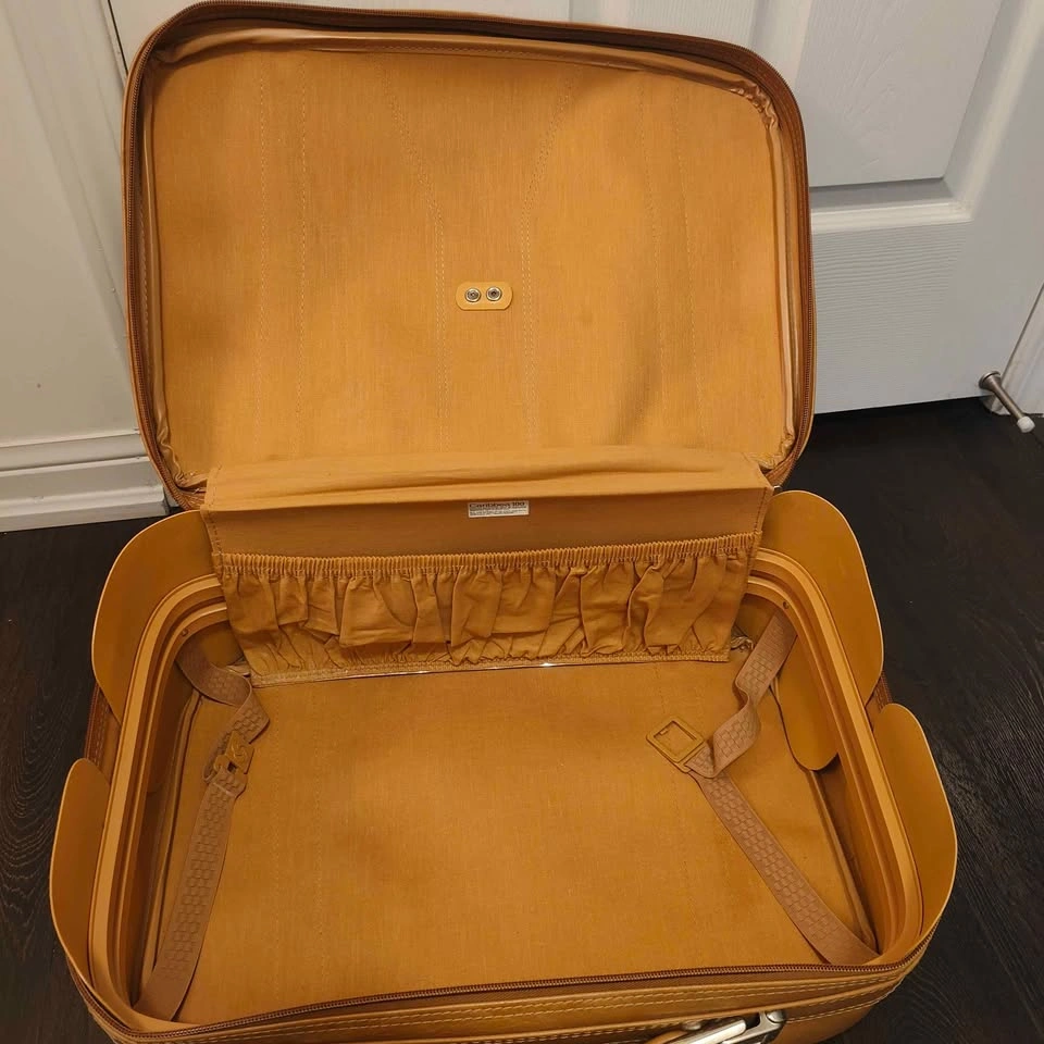 Vintage Samsonite Caribbea Suitcase - Tan/Caramel - Excellent Co - photo 4