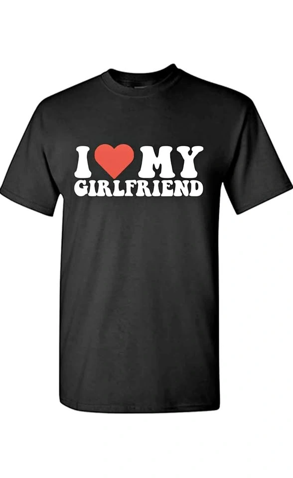 New DAN I ❤️ My Girlfriend T-Shirt Black Size L