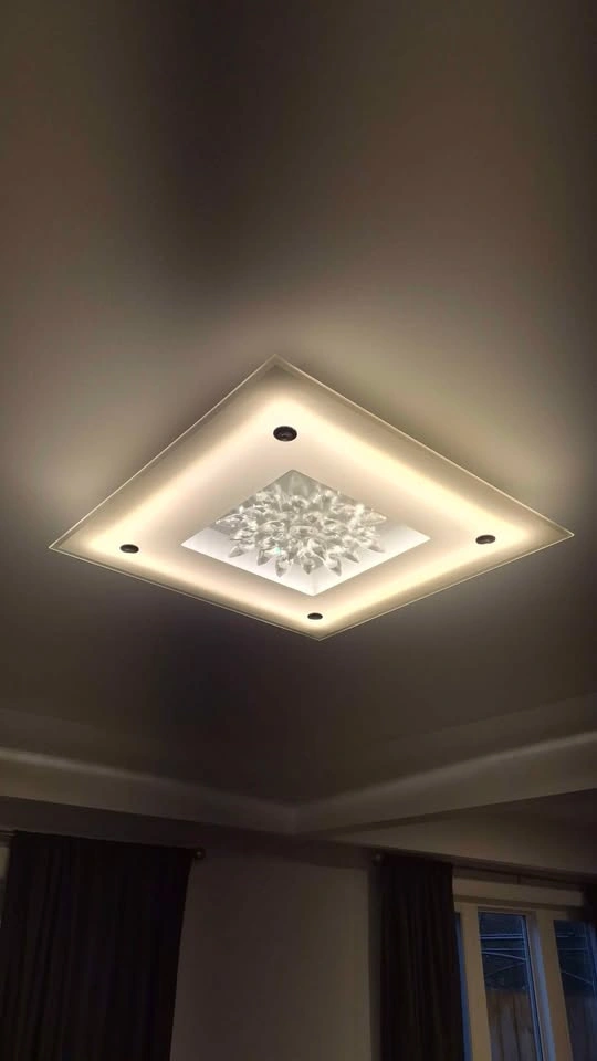 Modern Square Ceiling Light w Crystal Design - photo 2