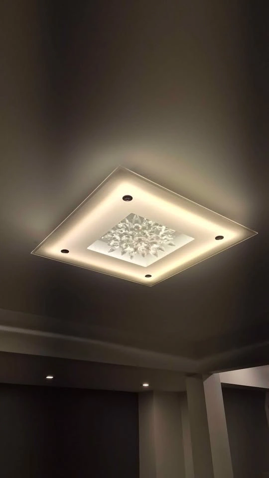Modern Square Ceiling Light w Crystal Design - photo 3