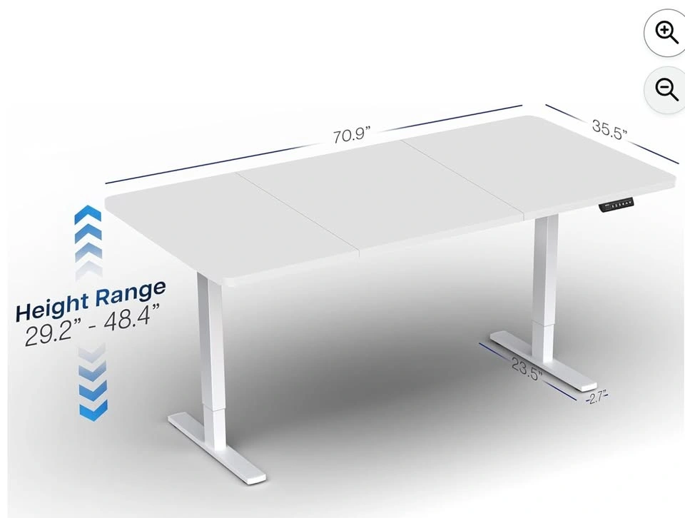 Large White Standing Desk Electric (70.9" x 35.5") - photo 5