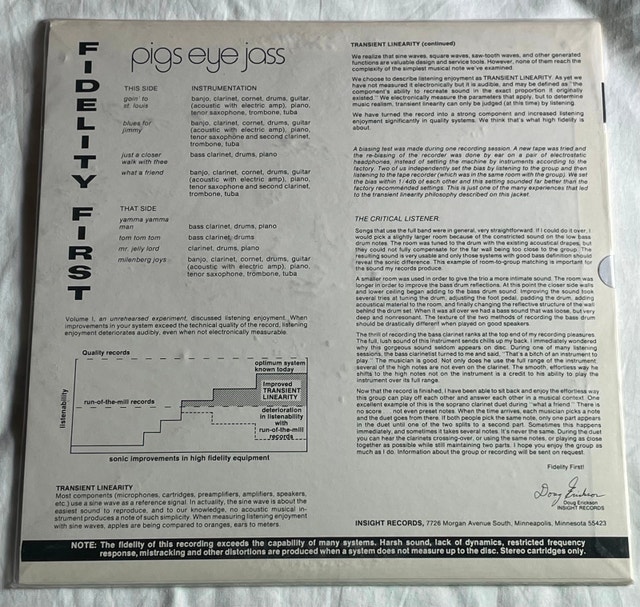 Pigs Eye Jass Fidelity First Volume 2 Vinyl SEALED - photo 2