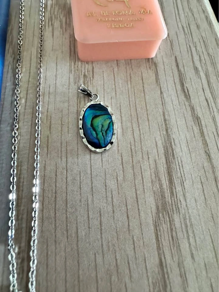 Ourivesaria Coral Sterling Silver Chain and Pendant Necklace