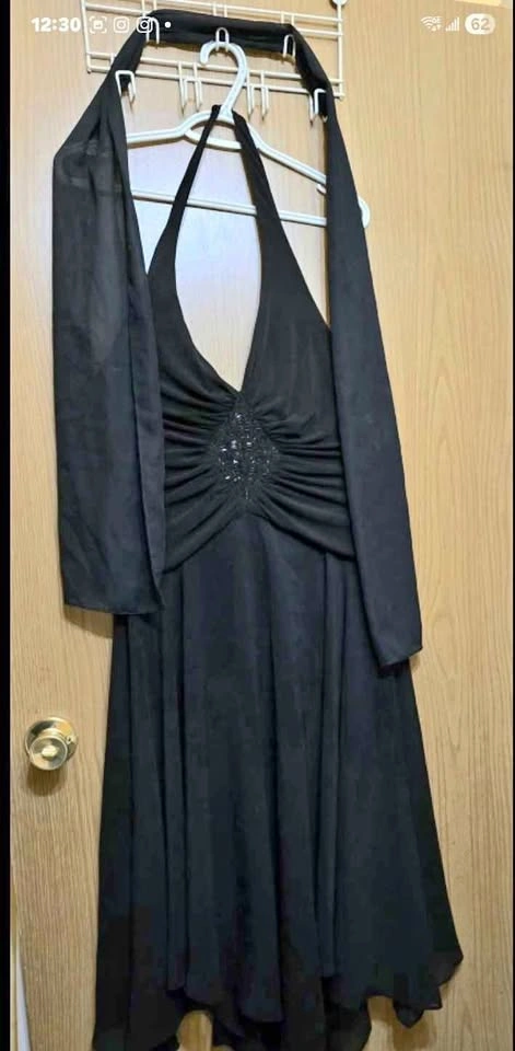 Black halter dress