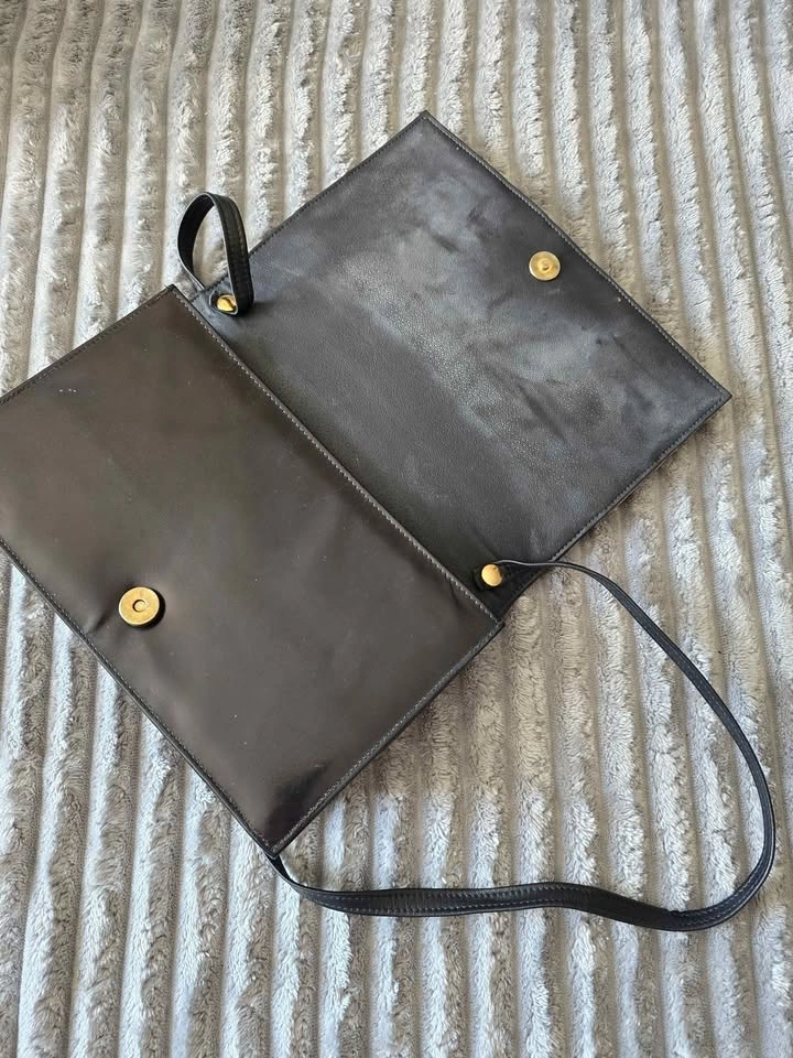 Vintage 80s Geometric Leather Shoulder Bag - photo 2