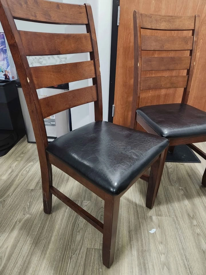 Heavy Stone, Solid Wood, Leather Seat Dining Set - photo 5