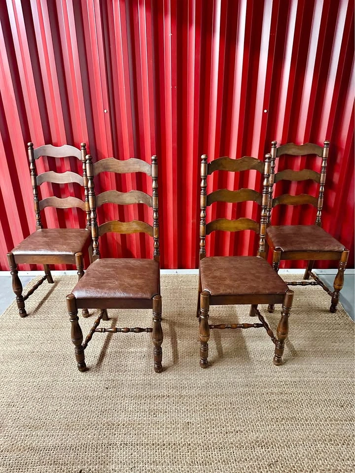 MCM Walnut Dining Chair Set