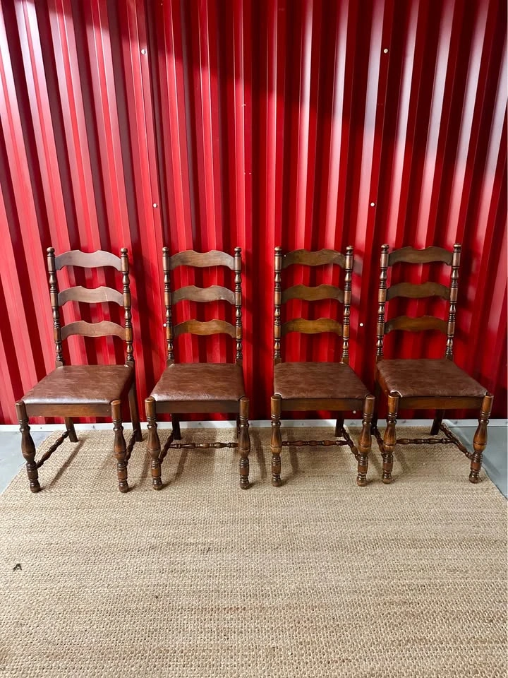 MCM Walnut Dining Chair Set - photo 2