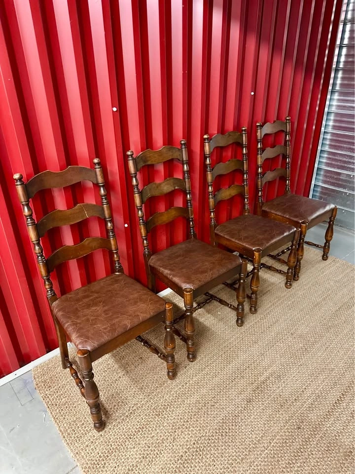 MCM Walnut Dining Chair Set - photo 3