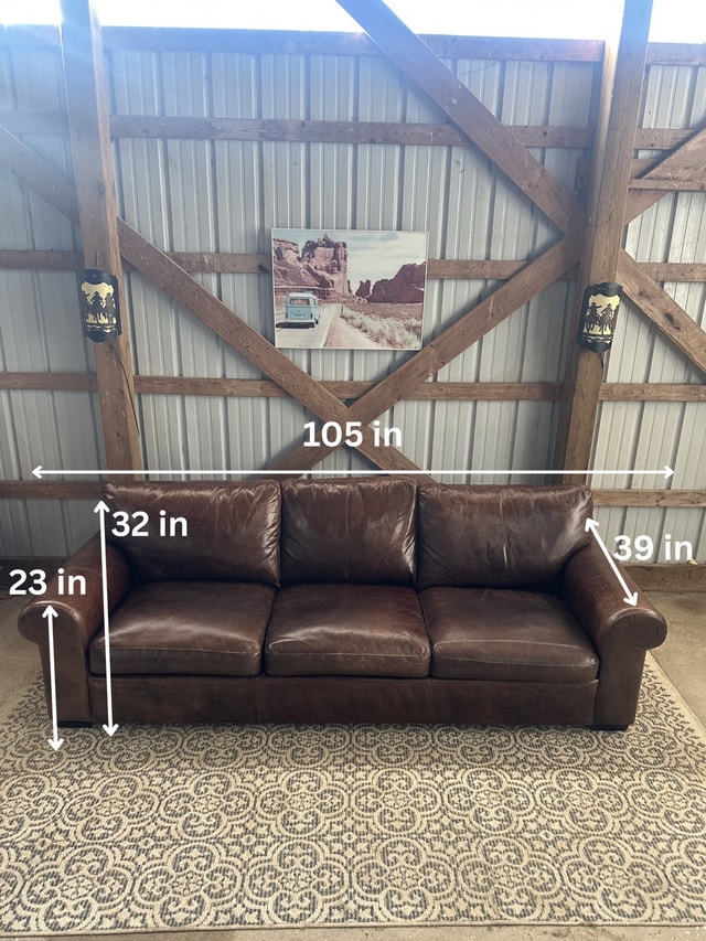 Barrington Distressed Leather Sofa - photo 2
