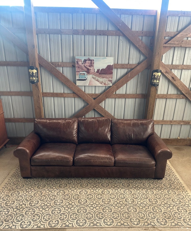 Barrington Distressed Leather Sofa - photo 3