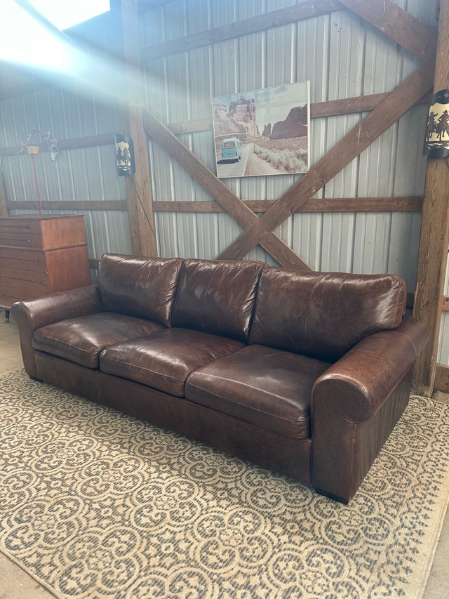 Barrington Distressed Leather Sofa - photo 5