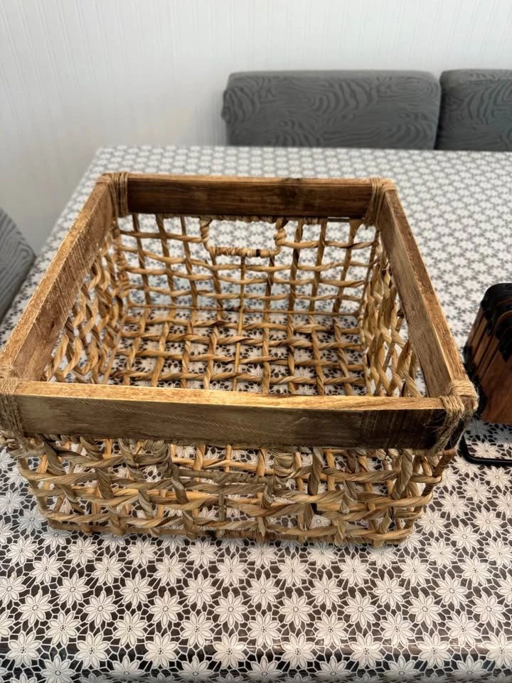 Home Decor Bundle with Woven Basket, Coasters, Candle, Faux Plan - photo 3