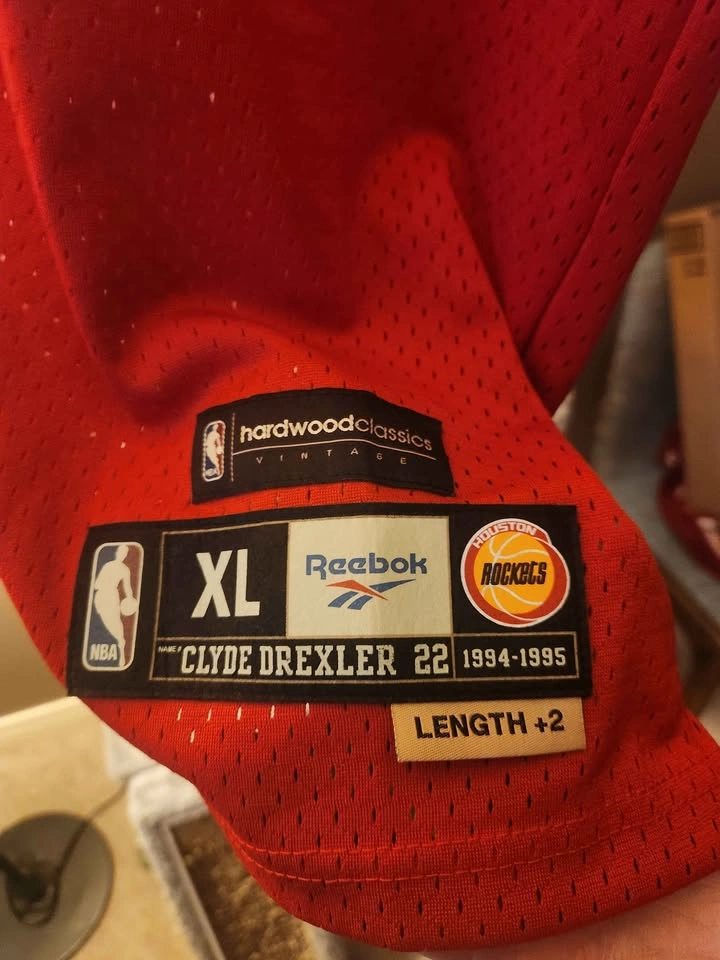 Reebok Clyde Drexler 1994 NBA Championship Rockets #22 Jersey XL - photo 3