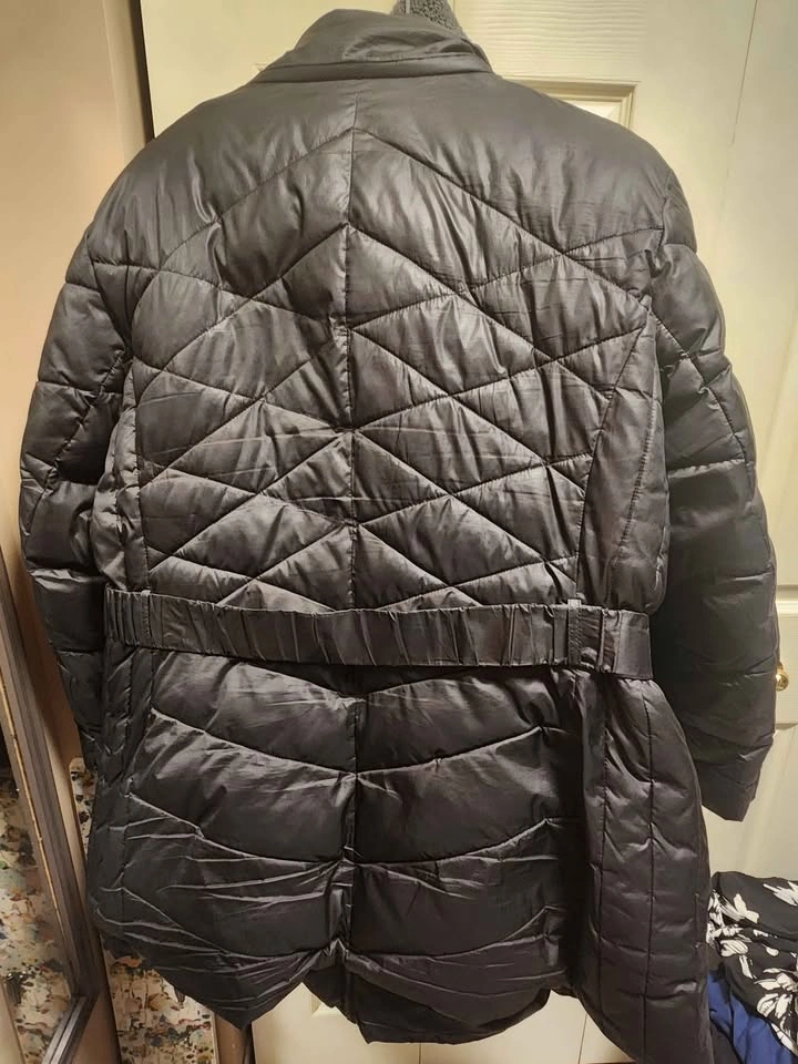 Jessica Simpson Black Belted Quilted Puffer Coat size 3x - photo 2