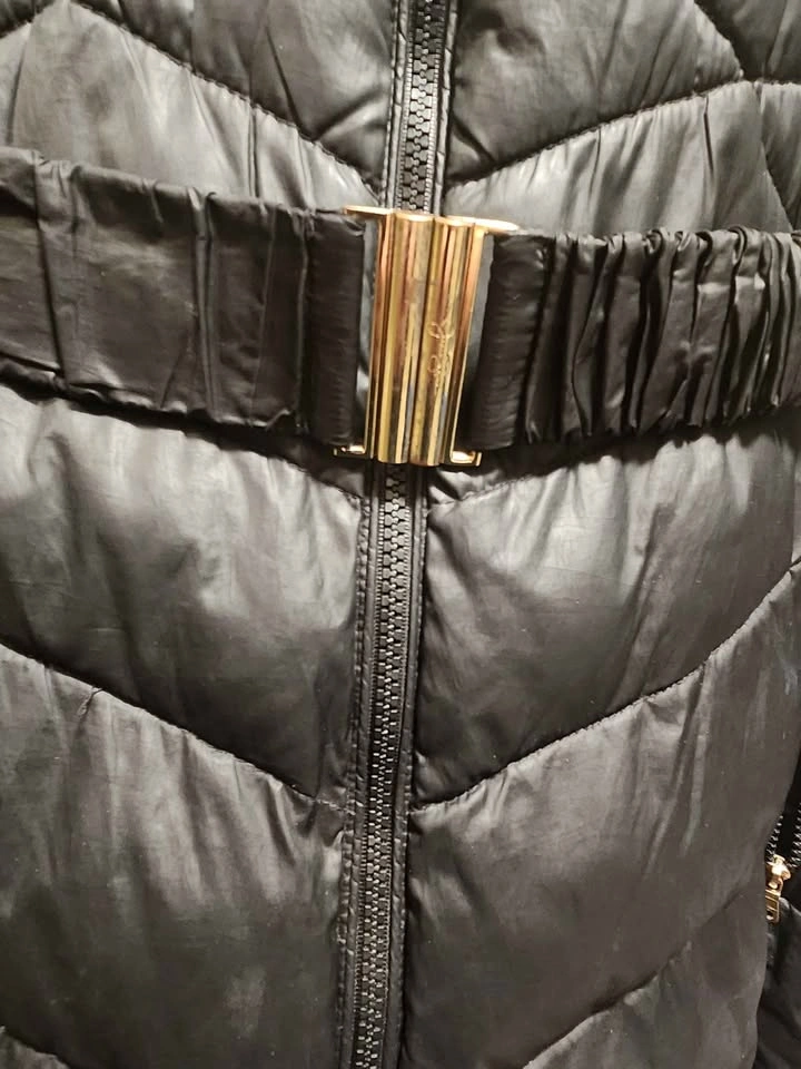 Jessica Simpson Black Belted Quilted Puffer Coat size 3x - photo 3