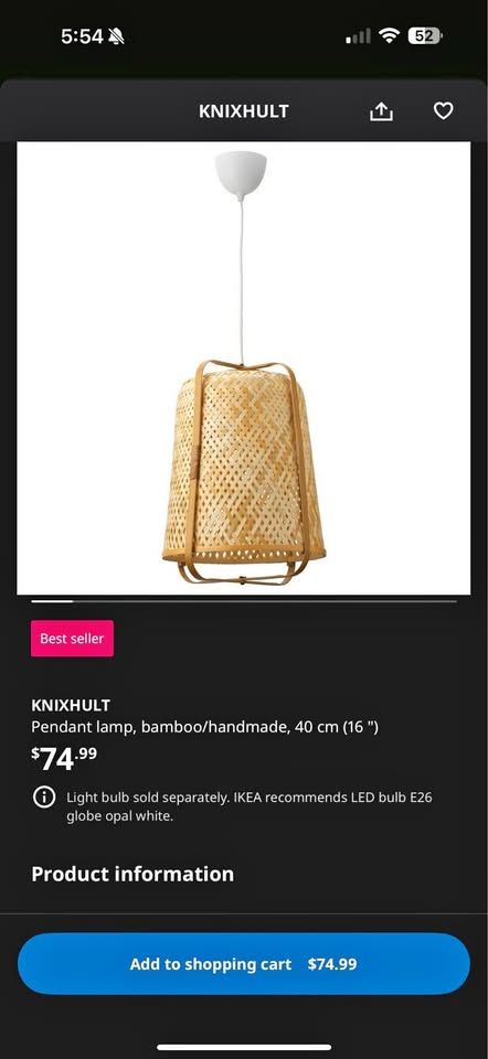 IKEA KNIXHULT Pendant lamp