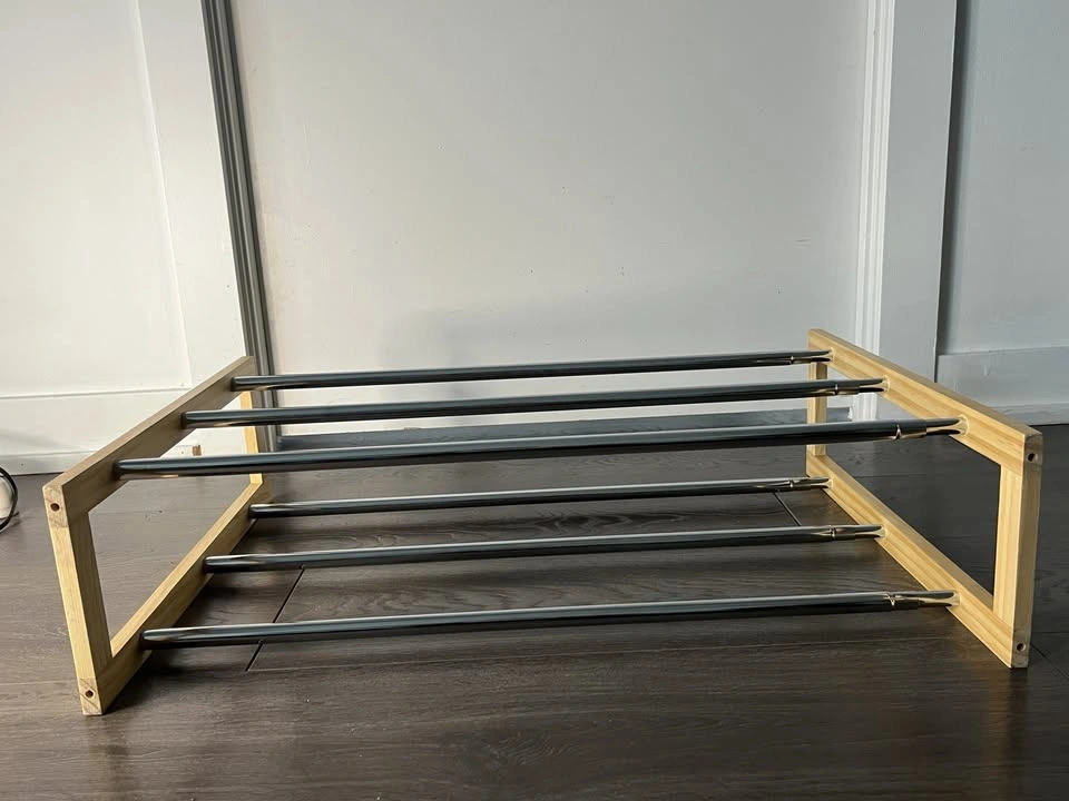 3-Tier Extendable Pine Wood & Metal Shoe Rack - photo 5