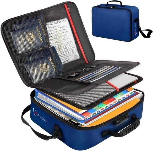 Roloway Fireproof Lock-Document Bag - Blue - photo 2