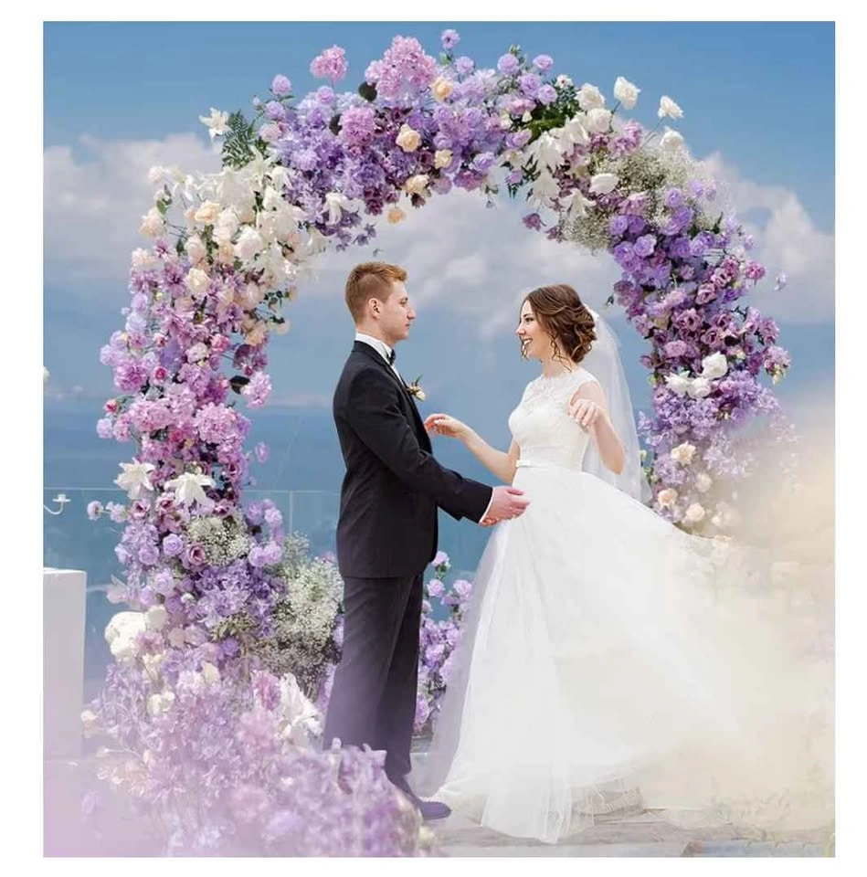 Gold Circle Wedding Arch 7.2FT Backdrop Stand - photo 3