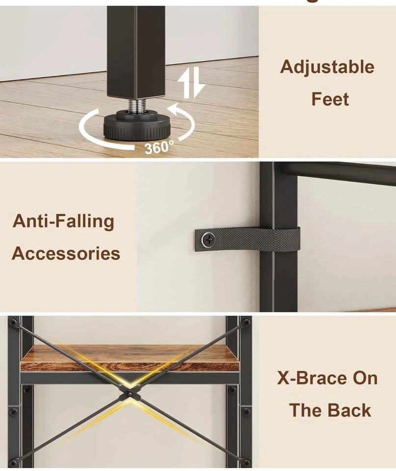 Bookshelf with Built-in Clock 4 tier - photo 4