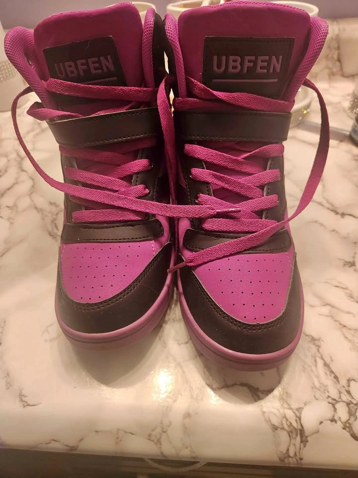UBFEN High Top Sneakers Magenta Black Size 40