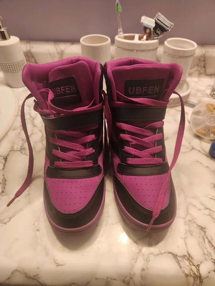 UBFEN High Top Sneakers Magenta Black Size 40 - photo 5