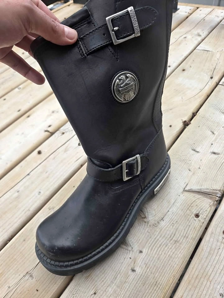 Harley-Davidson Leather Motorcycle Boots - Size 8