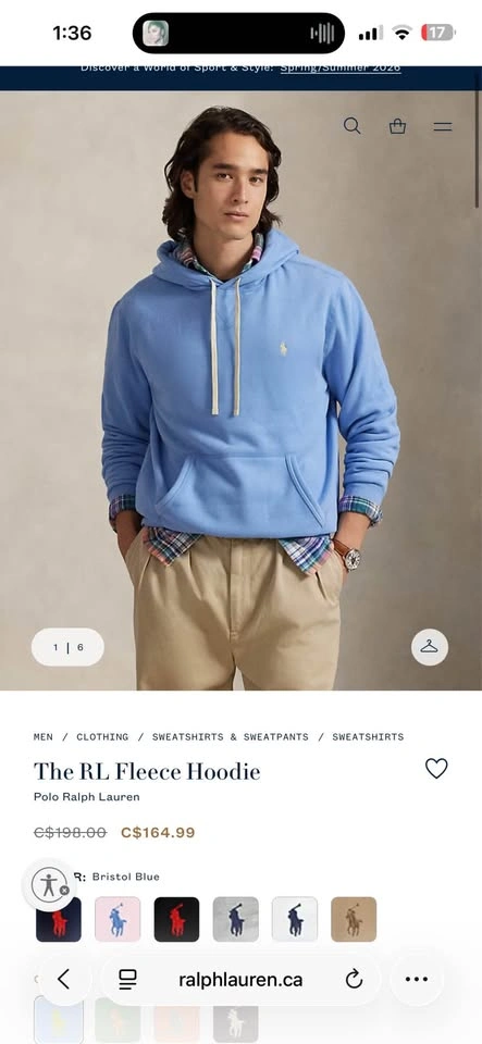 Men’s Blue Polo Hoodie - photo 3