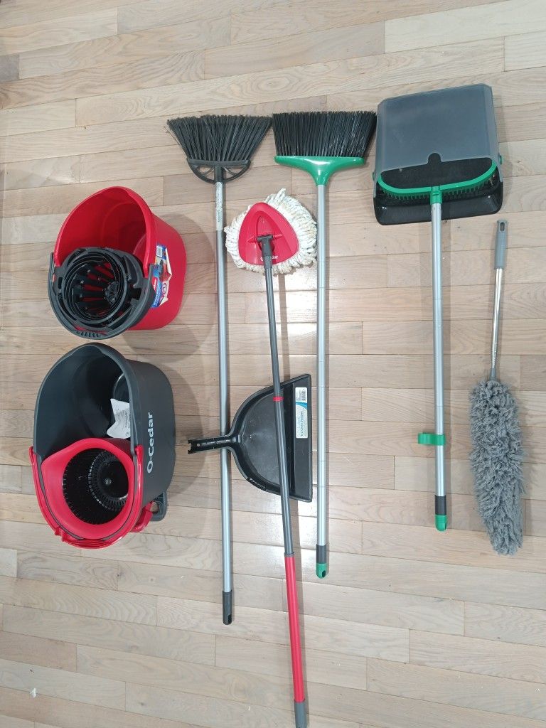 O-Cedar Mop Buckets, Brooms, and Cleaning Tool Set