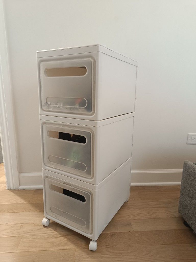 3-Tier Stackable Storage Bins with Wheels