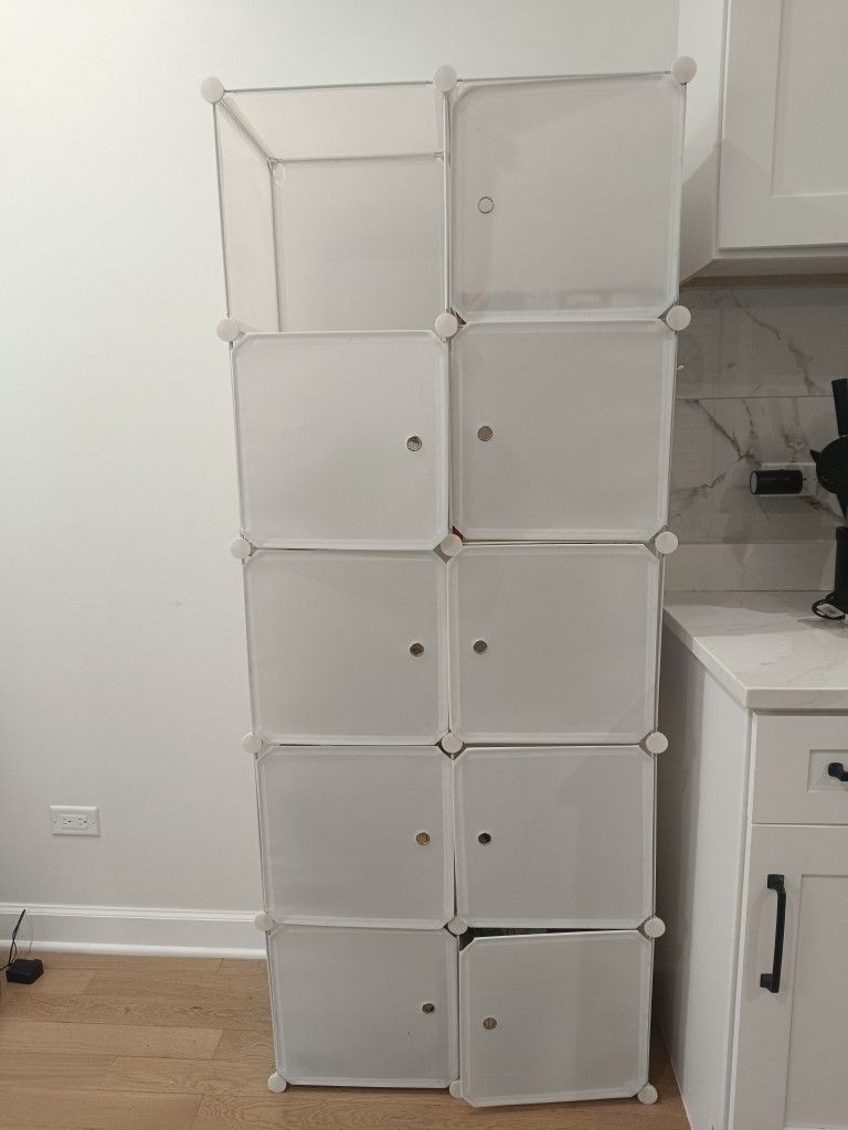 10-Cube Modular Storage Organizer White