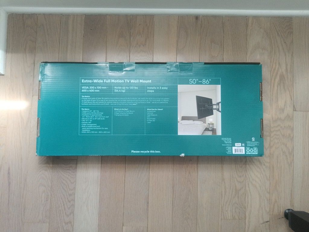 onn. Extra-Wide Full Motion TV Wall Mount 50"-86" - photo 2