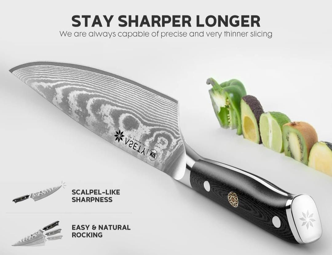 ASETY 3-Piece Damascus Chef Knife Set - VG10 Steel - photo 5