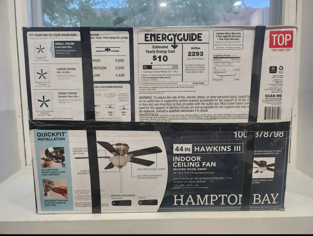 New Hampton Bay Hawkins III 44" Fan w/ LED Light - photo 2