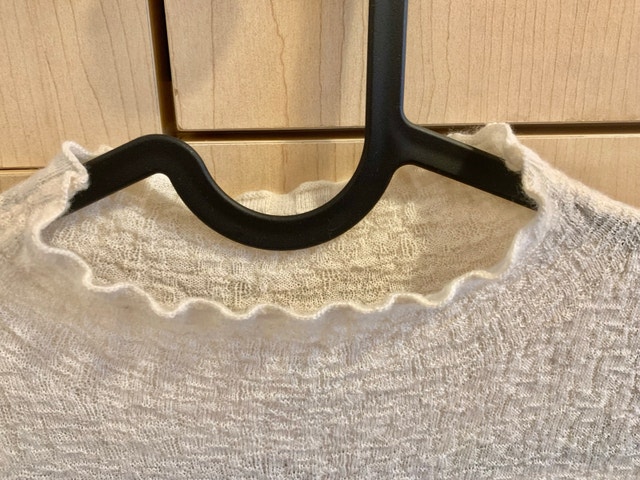 Women’s Textured Crinkle Mock Neck Top - Elegant Ivory White - photo 5