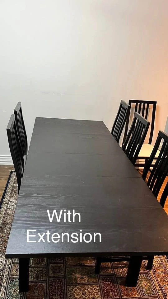Dining Table with 6 Chairs & Hutch - photo 4