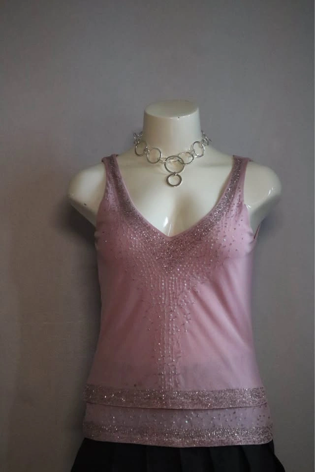 Pink Sequin and Beaded Sleeveless Top - photo 3