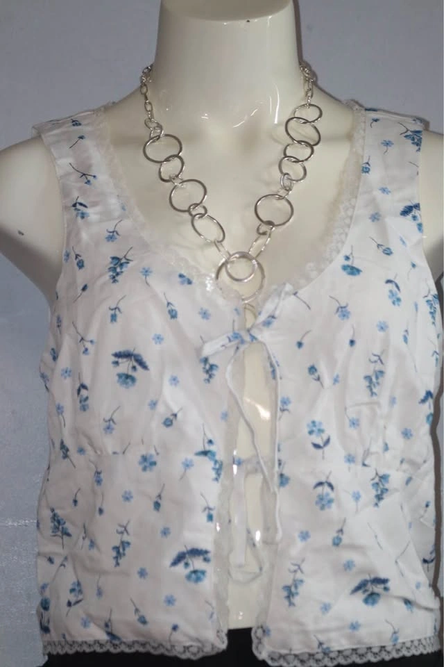 Floral Tie-Front Lace Trim Tank Top - photo 2