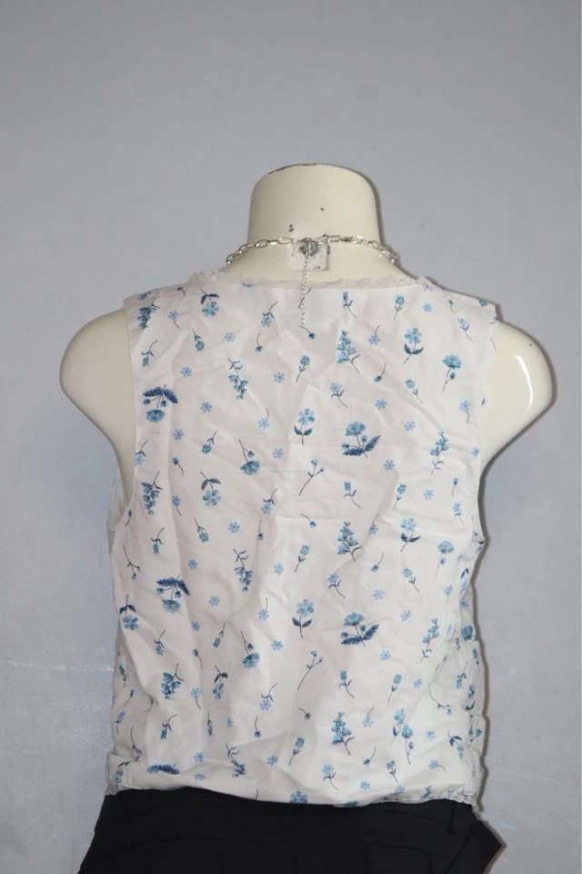 Floral Tie-Front Lace Trim Tank Top - photo 3