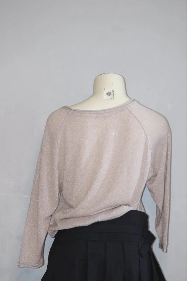 Shimmer Long Sleeve Boat Neck Top - photo 2