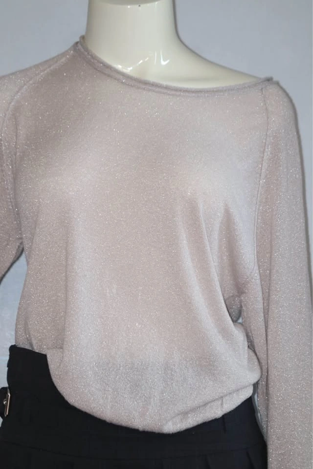 Shimmer Long Sleeve Boat Neck Top - photo 3