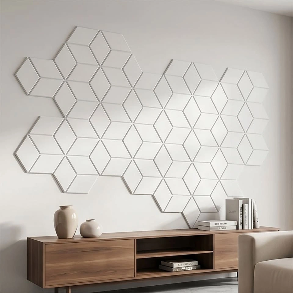 Hexagon Acoustic Wall Panels - Black/White - photo 2