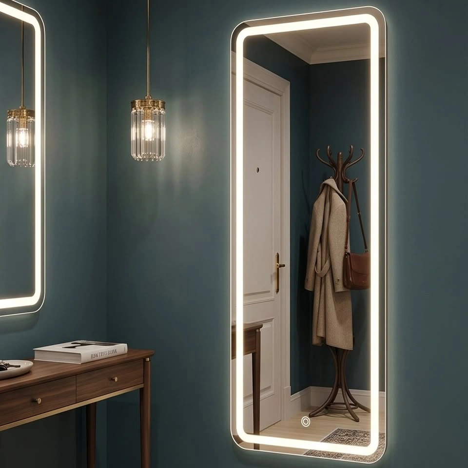 Standing LED Floor Mirror with 3 Light Settings - $160 - photo 2
