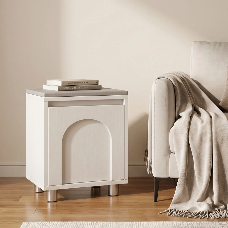 Modern Cream Entryway Shoe Cabinet w/ Seating Stool - From $65 - photo 2