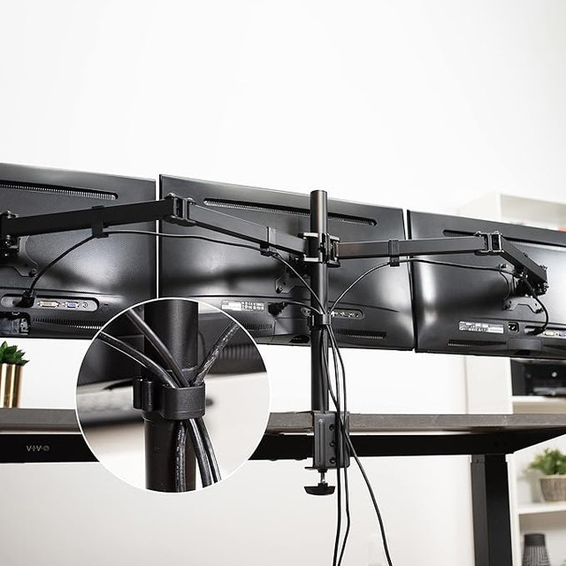 Triple Monitor Adjustable Desk Mount - STAND-V003Y