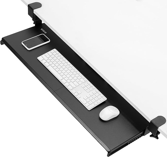 Long Clamp-on Keyboard and Mouse Under Desk Slider