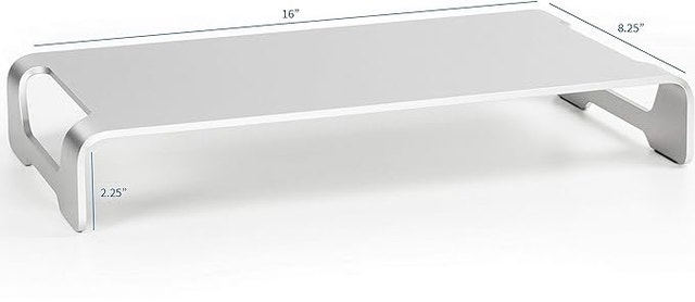 Silver Aluminum 16 inch Wide Monitor Riser - photo 3
