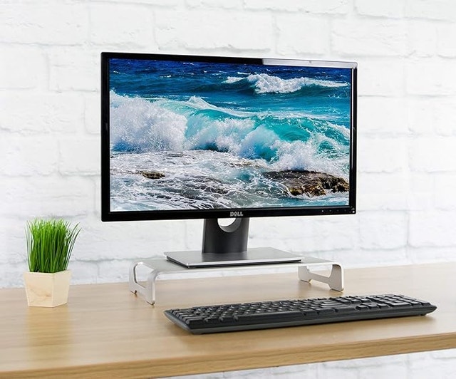 Silver Aluminum 16 inch Wide Monitor Riser - photo 4