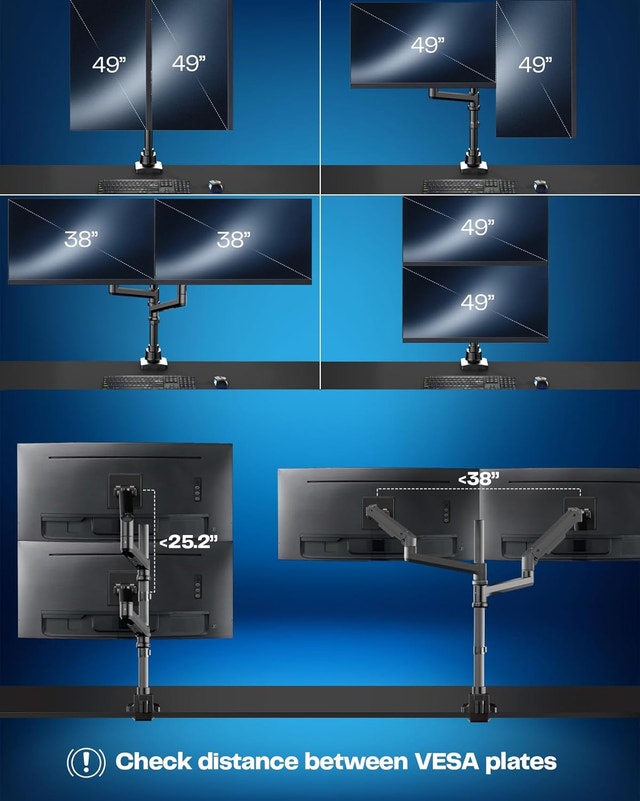 Dual Ultrawide Monitor Desk Mount - 49" - STAND-V120K - photo 4